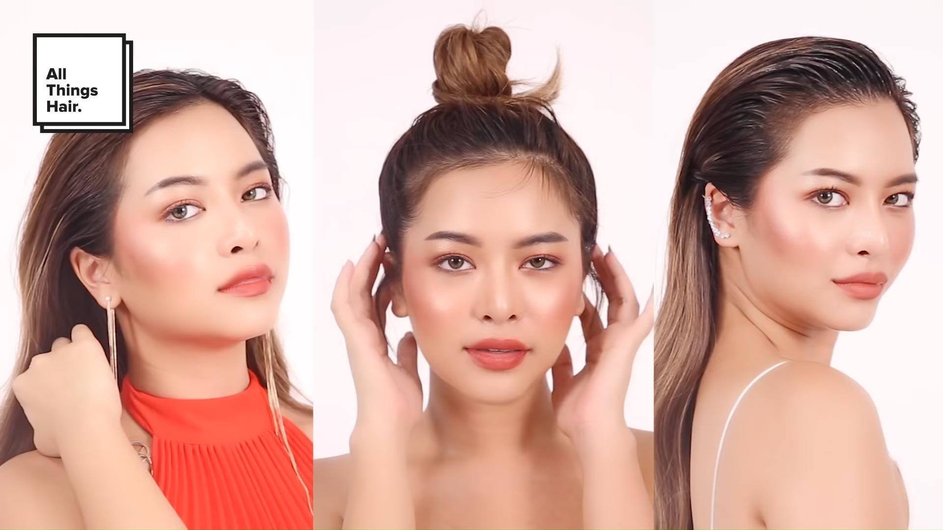 ผู้หญิงเอเชีย ผมยาว สาธิตวิธีทำ ทรงผมเว็ทลุค