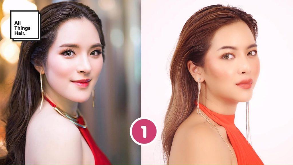 ผู้หญิงเอเชีย ผมยาว สาธิตวิธีทำ ทรงผมเว็ทลุค ทำผมไปงาน