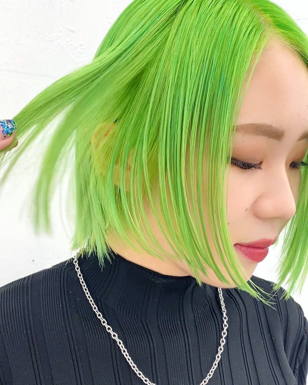 ผมสีเขียวมะนาว สำหรับสาวๆ ที่รักความสดใส (credit:Instagram/@ququ_kimiko)