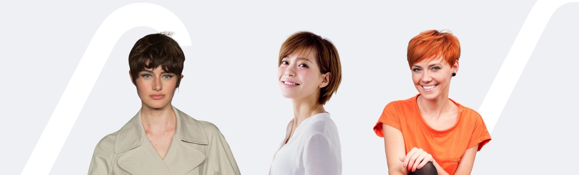 ผู้หญิงเอเชียและฝรั่ง ไว้ผมสั้น