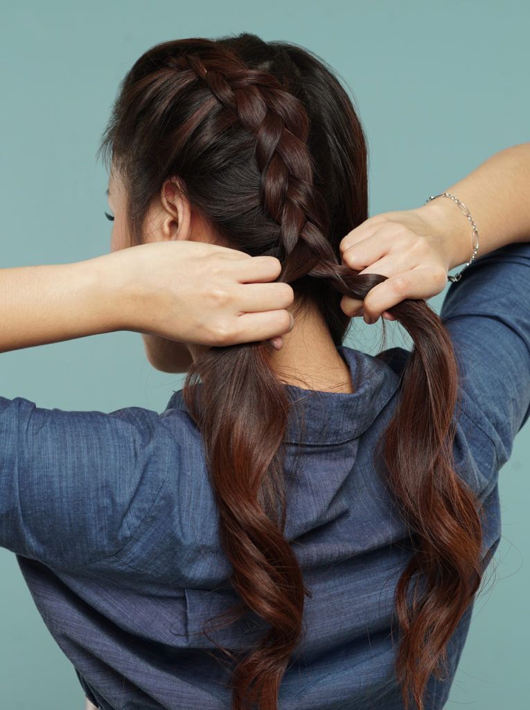 ทรงผมยาว ถักเปียสองข้าง เปียนูนสองข้าง เปียคู่