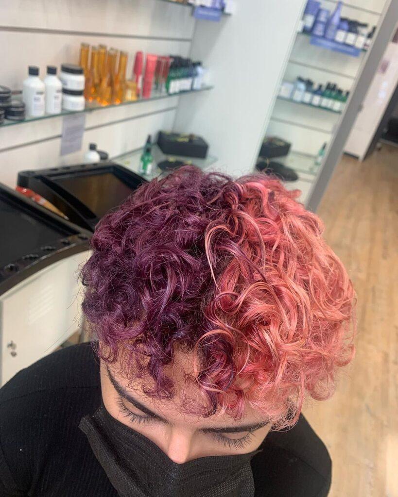 ผมทูโทนสีชมพูม่วง