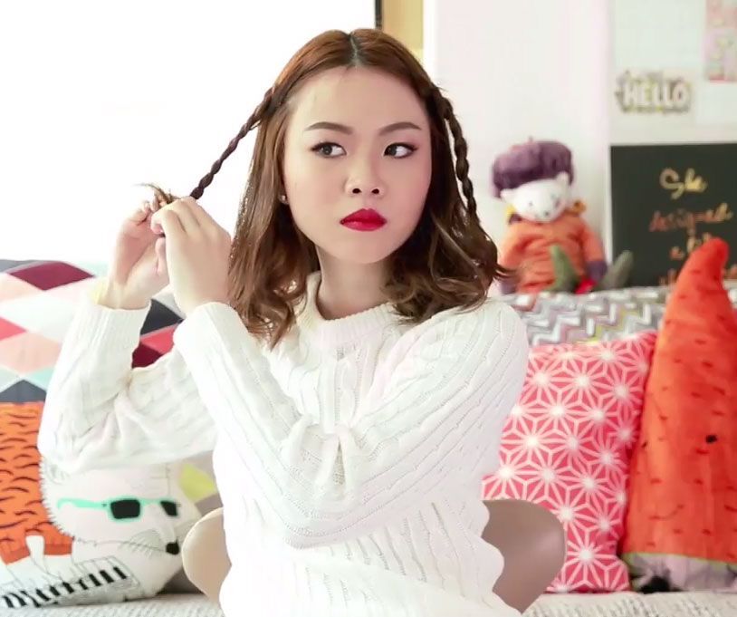 ผู้หญิง ผมประบ่า ถักเปียแกละ ทรงผมเปียออกงาน