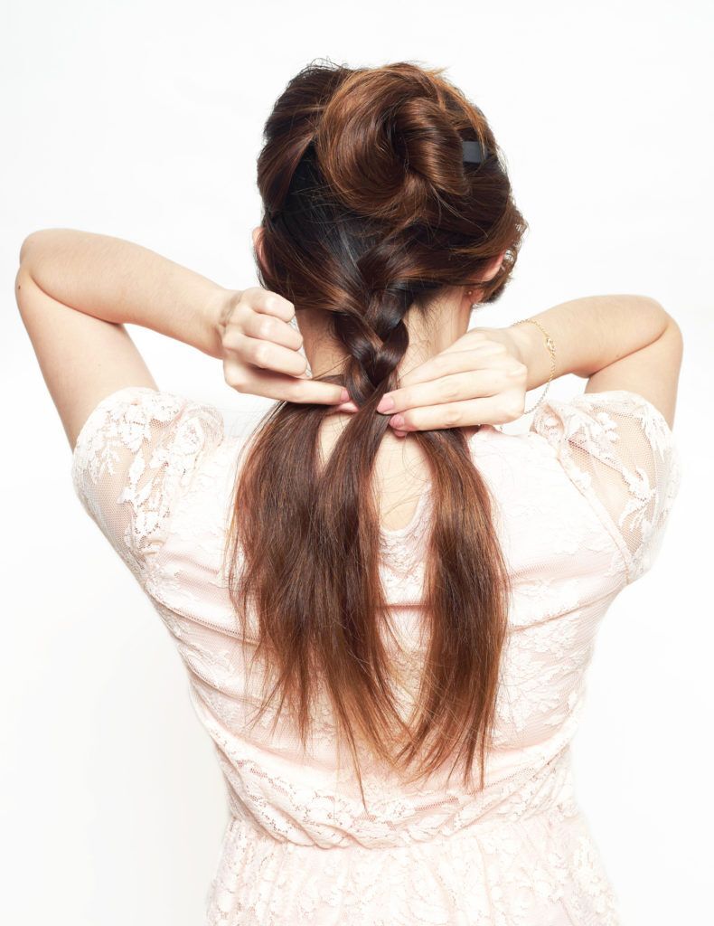 เปีย 2 ชั้น เปียเกล้า ทรงผมไปงานแต่งงาน ทรงผมออกงาน ทรงผมเกล้า