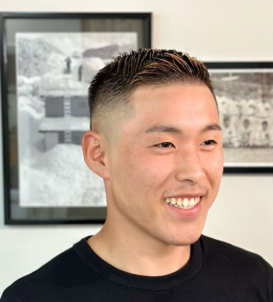 ผู้ชายเอเชีย ผมสีดำ ตัดผมสั้น ทรงผมหนุ่มหน้ากลม