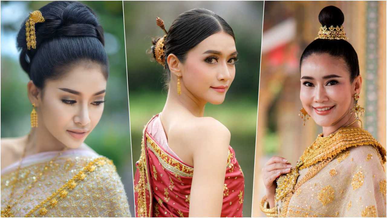 ผู้หญิงไทย ไว้ผมยาว ทรงผมชุดไทย ทรงผมนางรำ ทรงผมนางงาม