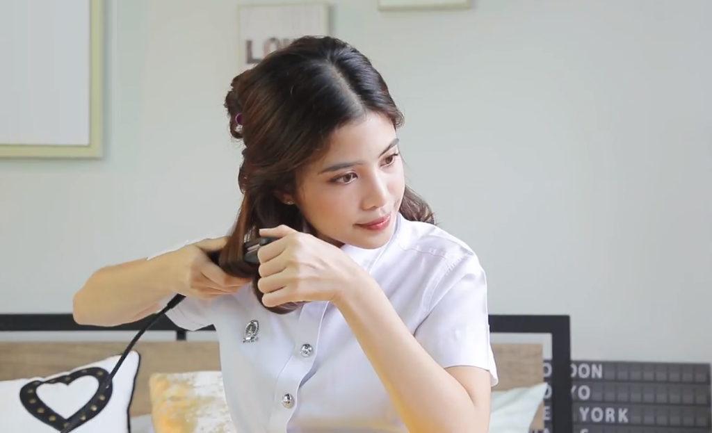 ทรงผมรับปริญญาสำหรับสาวผมประบ่า