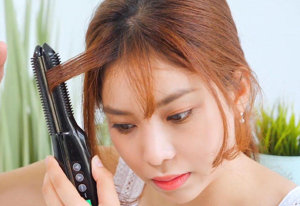 bestie story สาธิตวิธี เซ็ตผมหน้าม้าซีทรูสไตล์เกาหลี