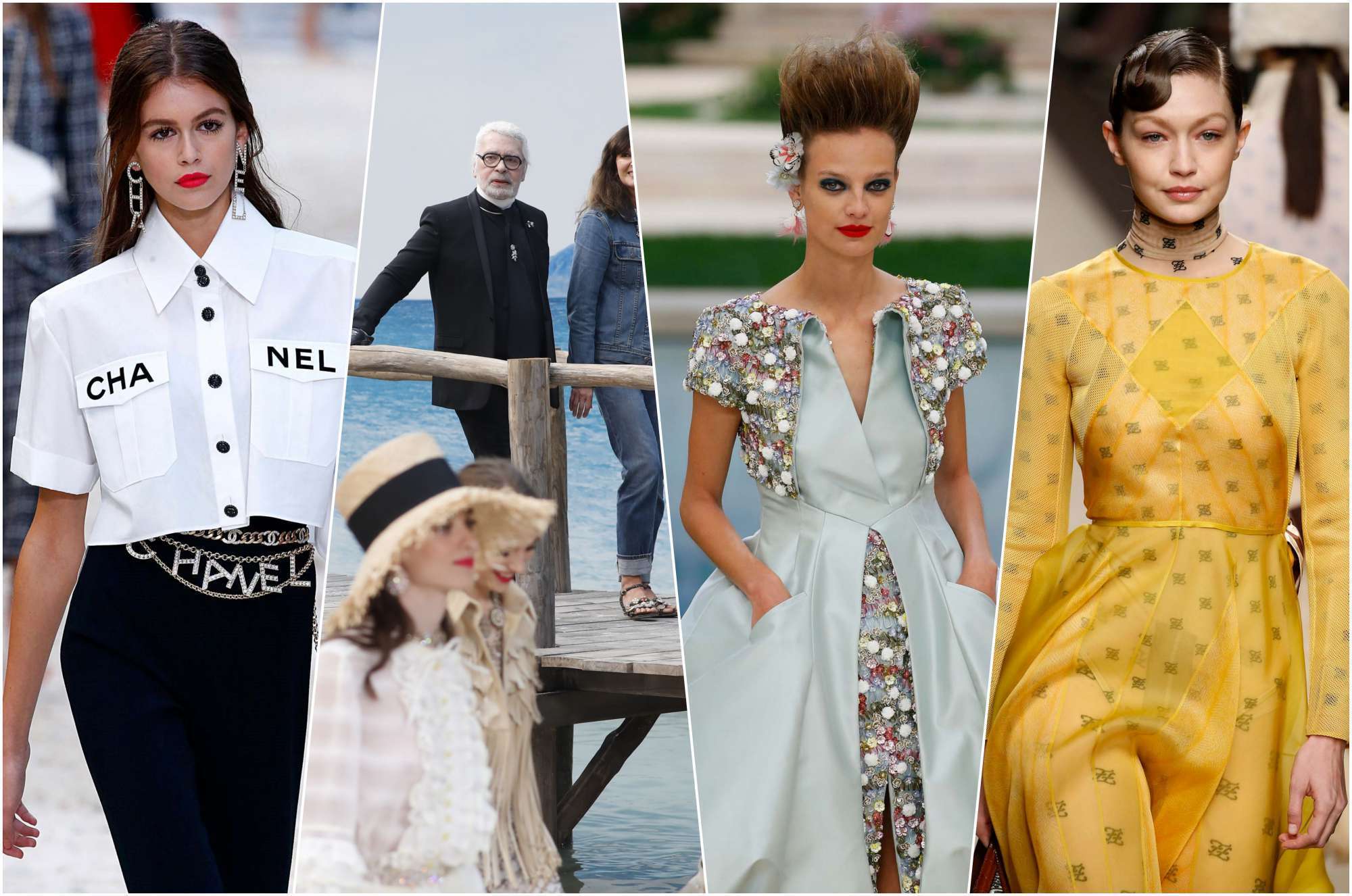 นางแบบ ในโชว์ Chanel และ Fendi และ คาร์ล ลาเกอร์เฟลด์