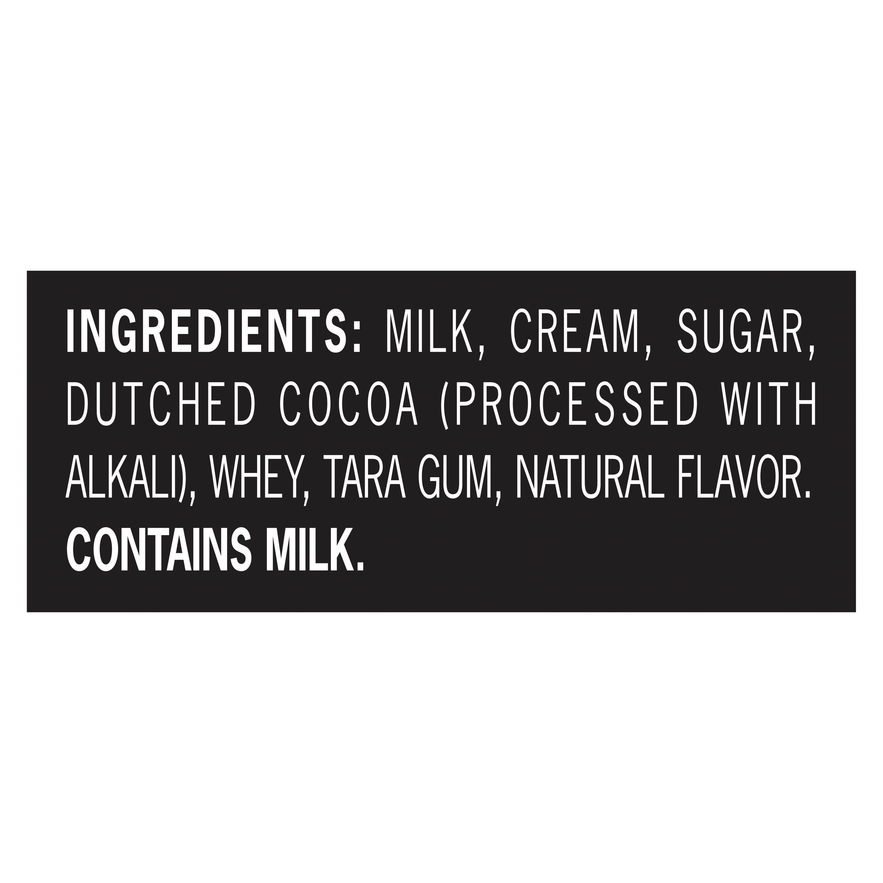 A 48 ounce tub of Breyers® Chocolate Nutritional Panel