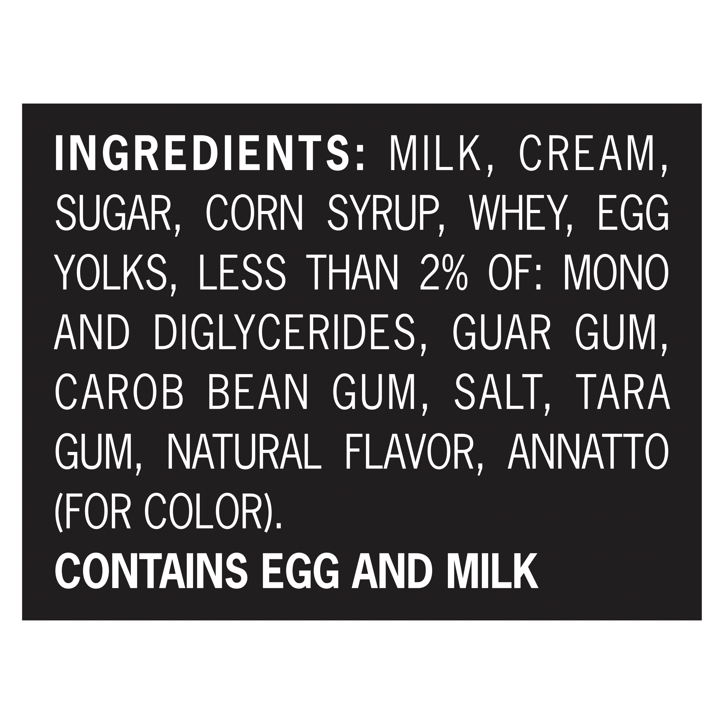 Un envase de 48 onzas de Breyers® Homemade Vanilla con lista de ingredientes