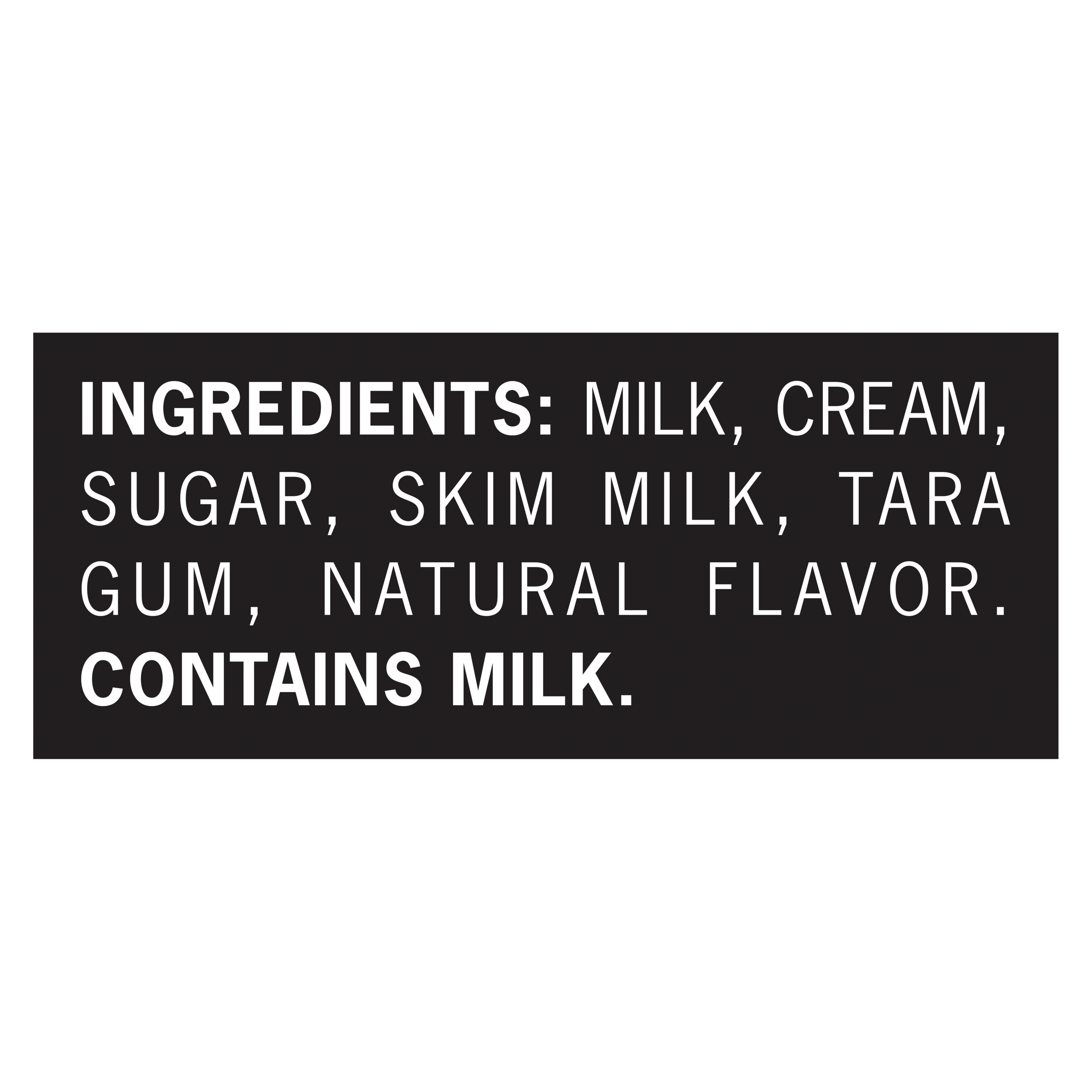 A 48 ounce tub of Breyers® Natural Vanilla ingredient list