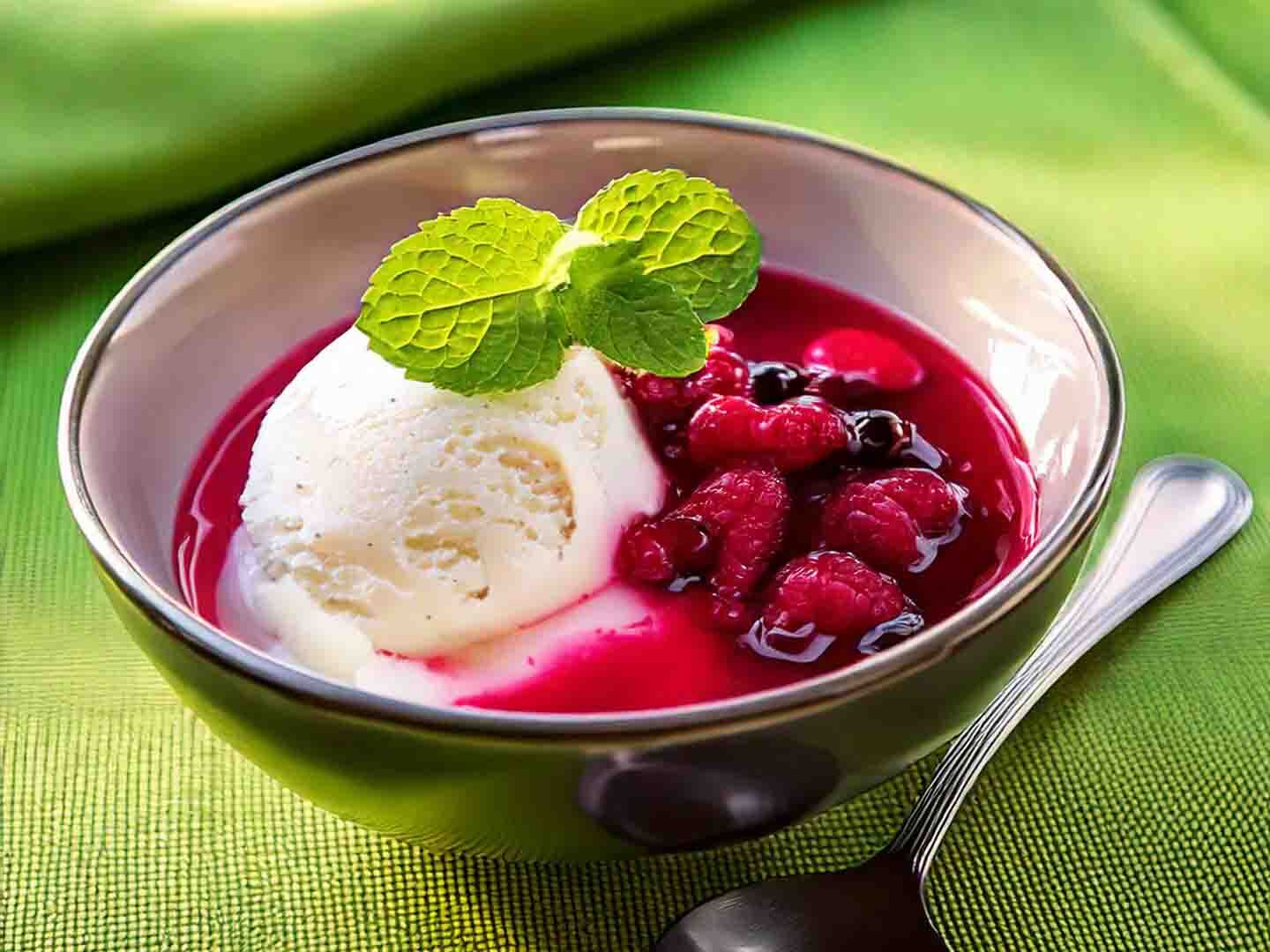 Vanilla Ice Cream with Warm Berry Compote Recipe