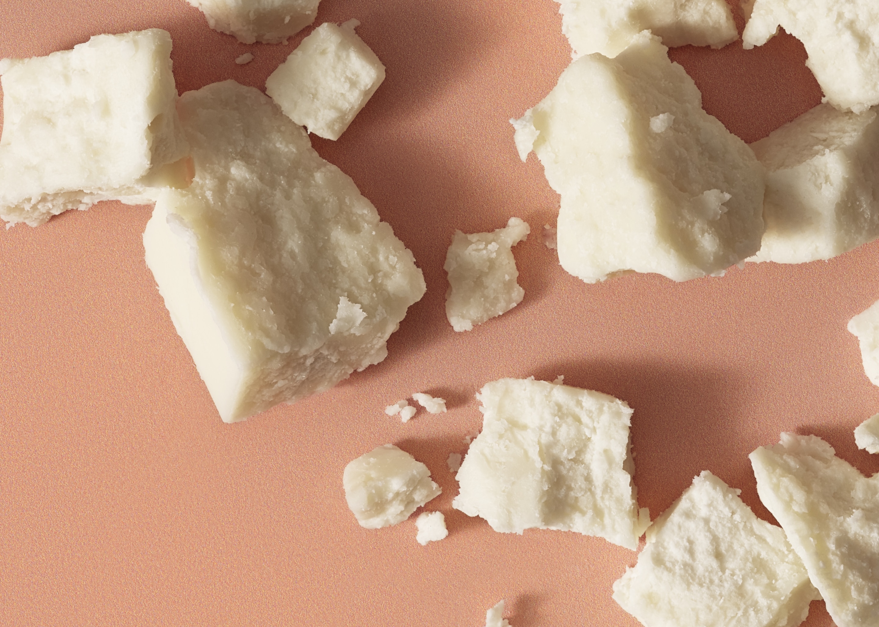 pink background with cocoa butter