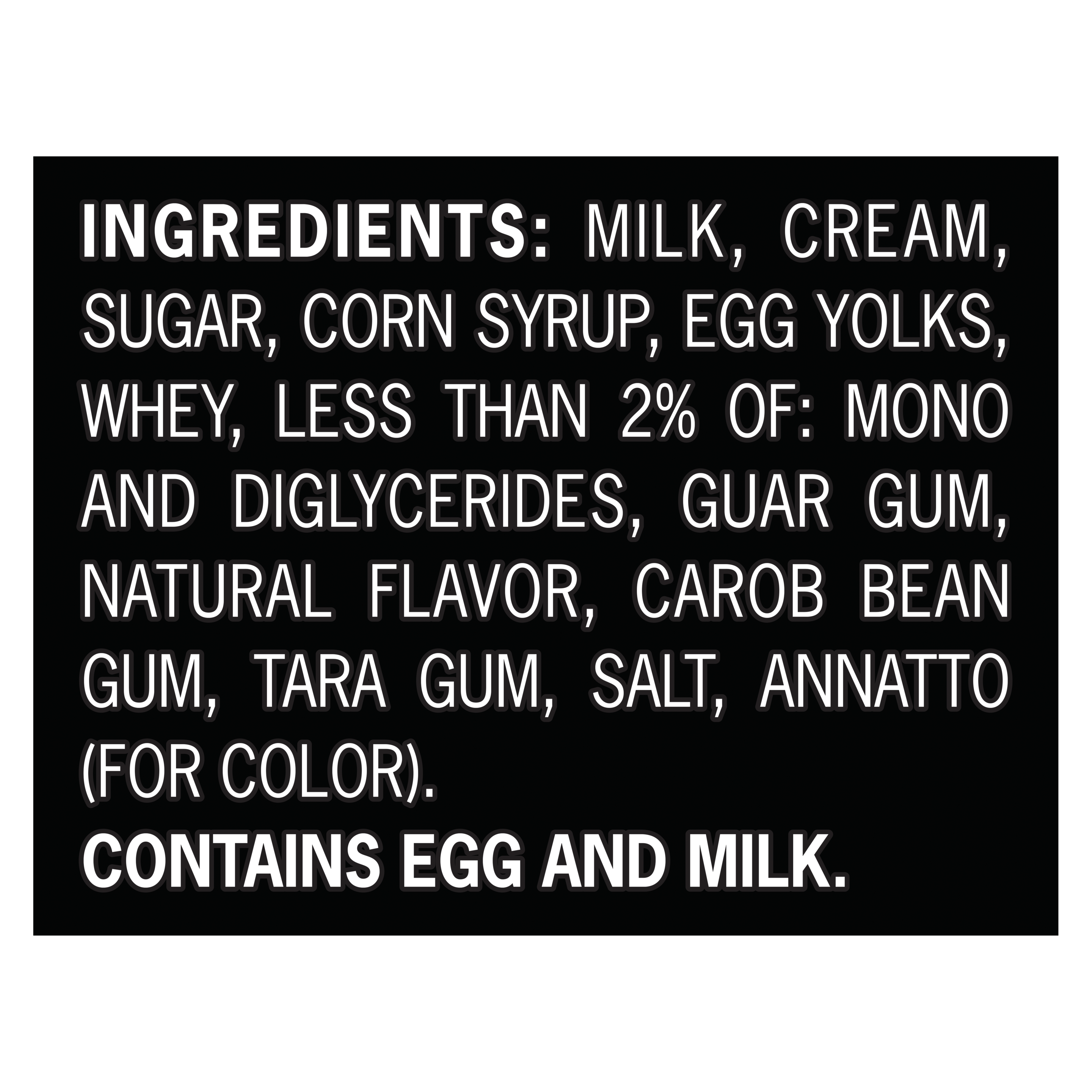 Un envase de 48 onzas de Breyers® French Vanilla con lista de ingredientes