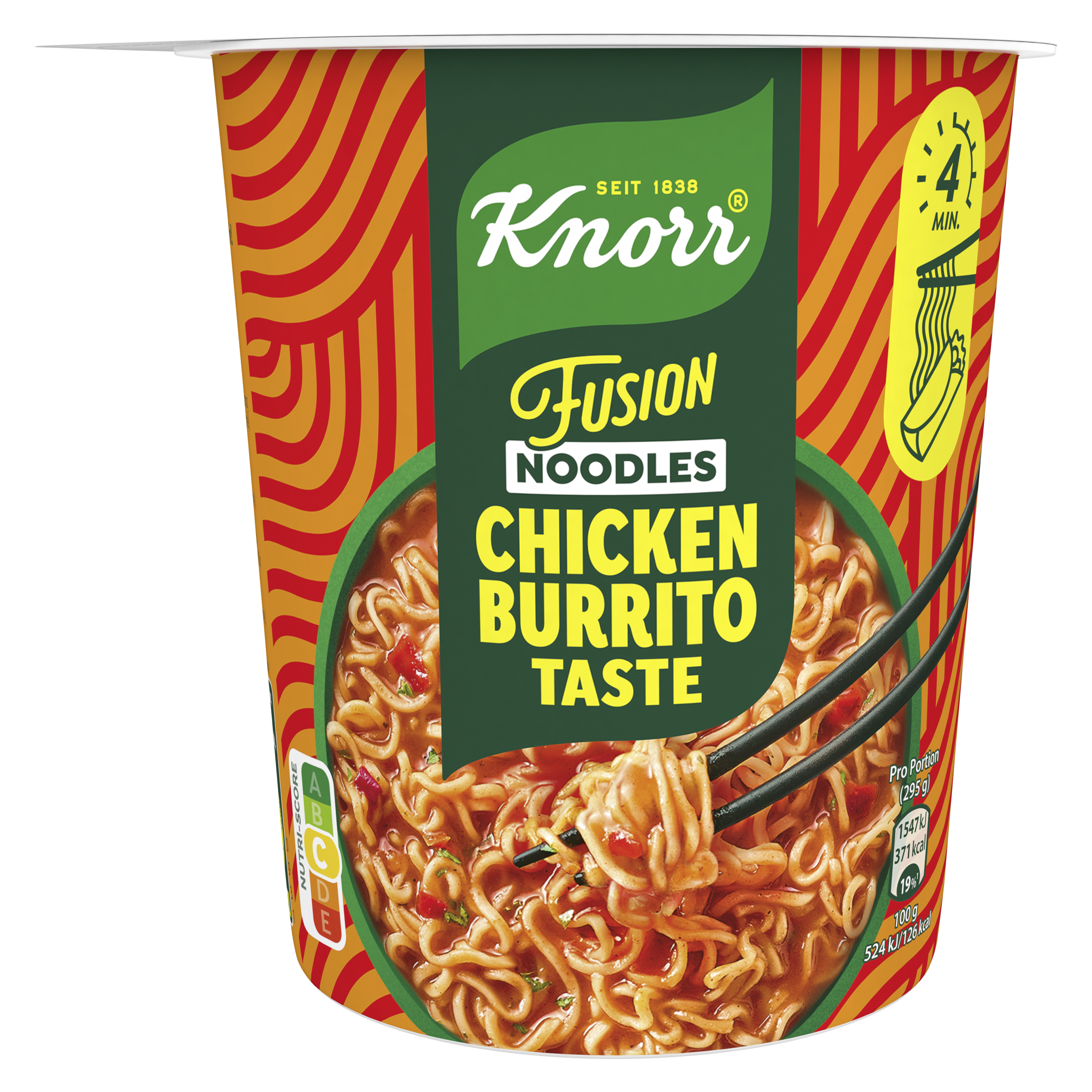 Knorr Fusion Noodles Chicken Burrito Taste 89g Becher