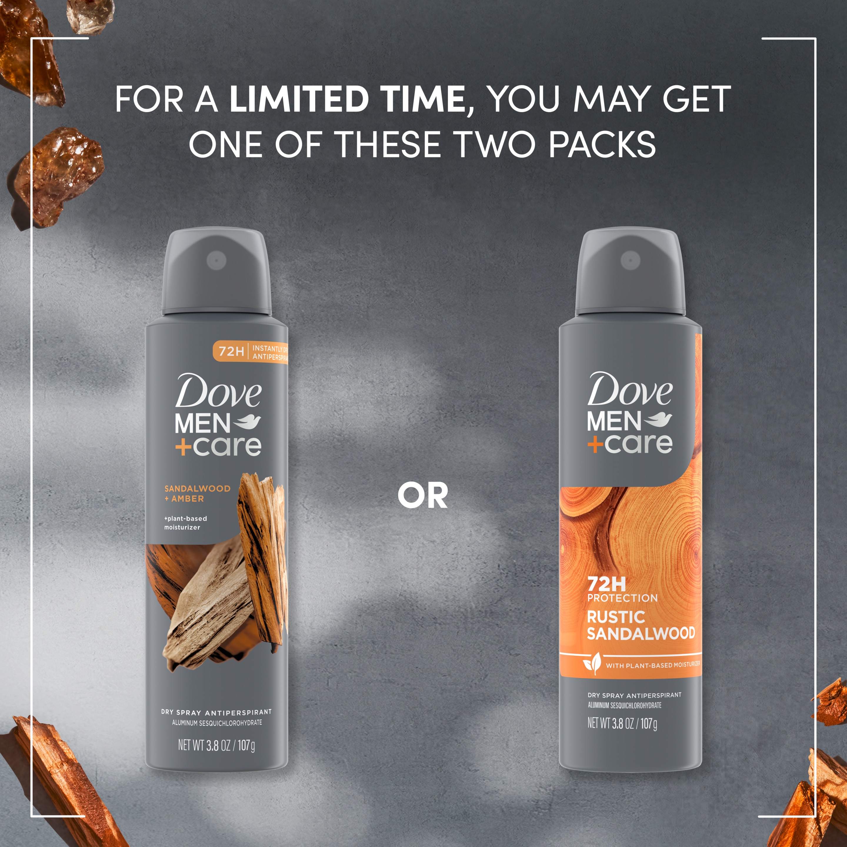 Men+Care Rustic Sandalwood Dry Spray Antiperspirant