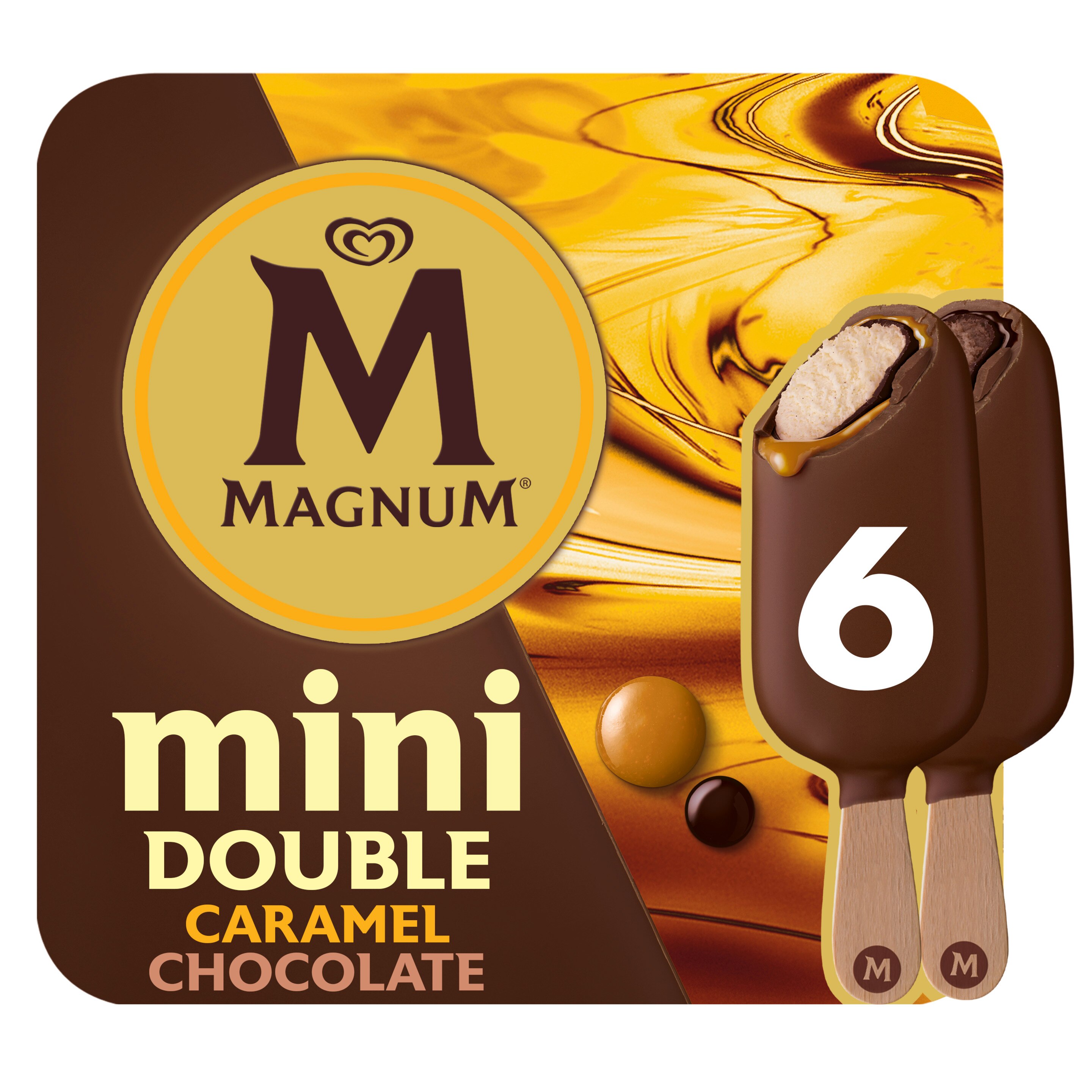 Magnum Mini Double Caramel & Mini Double Chocolate x6