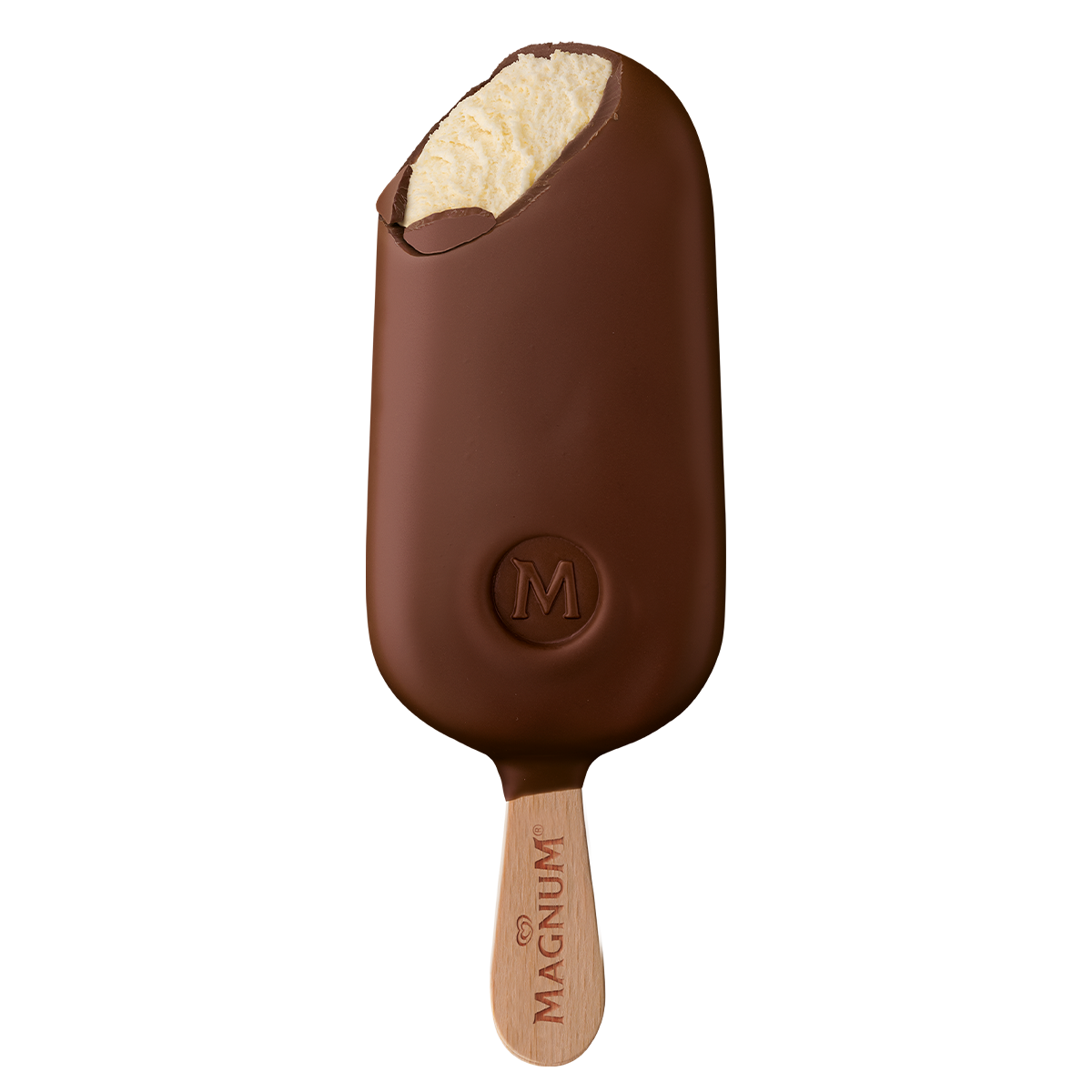 Close-up of Magnum Milk chocolate ice cream bar