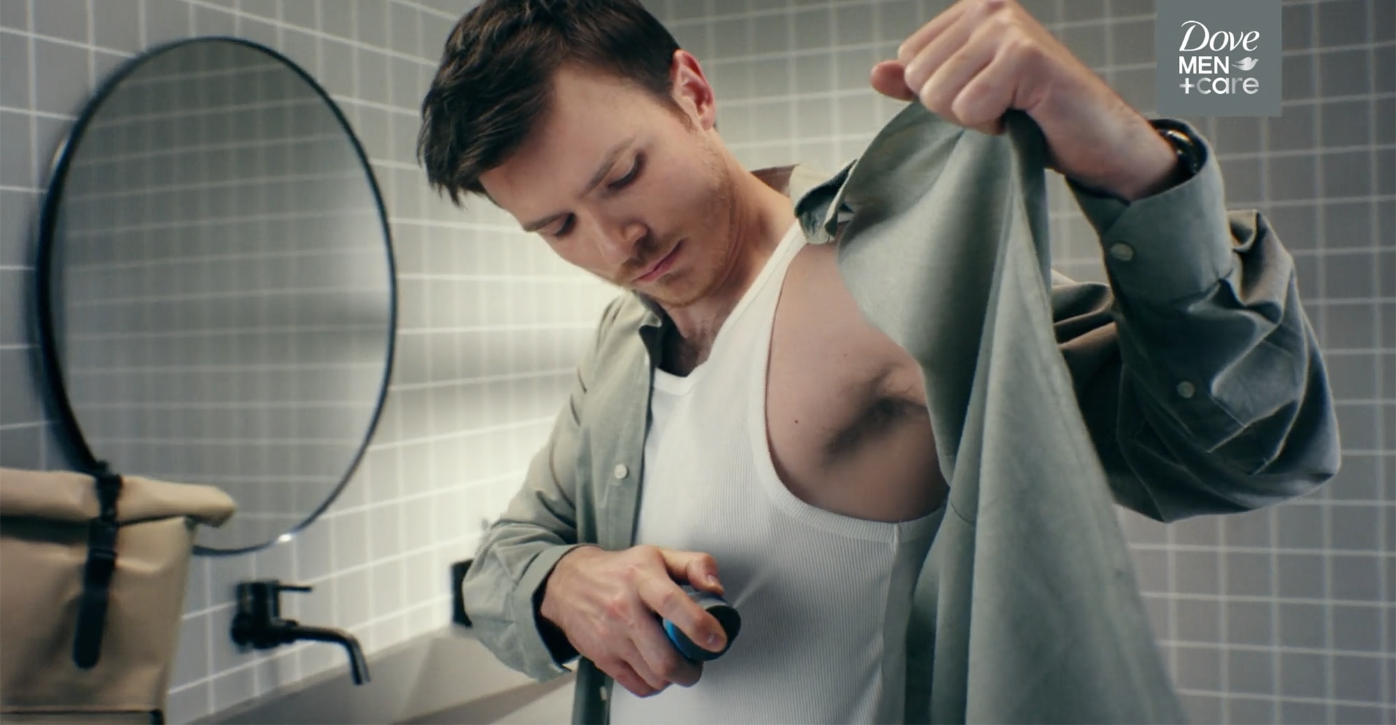 Dove Men+Care Deodorant Product In Use