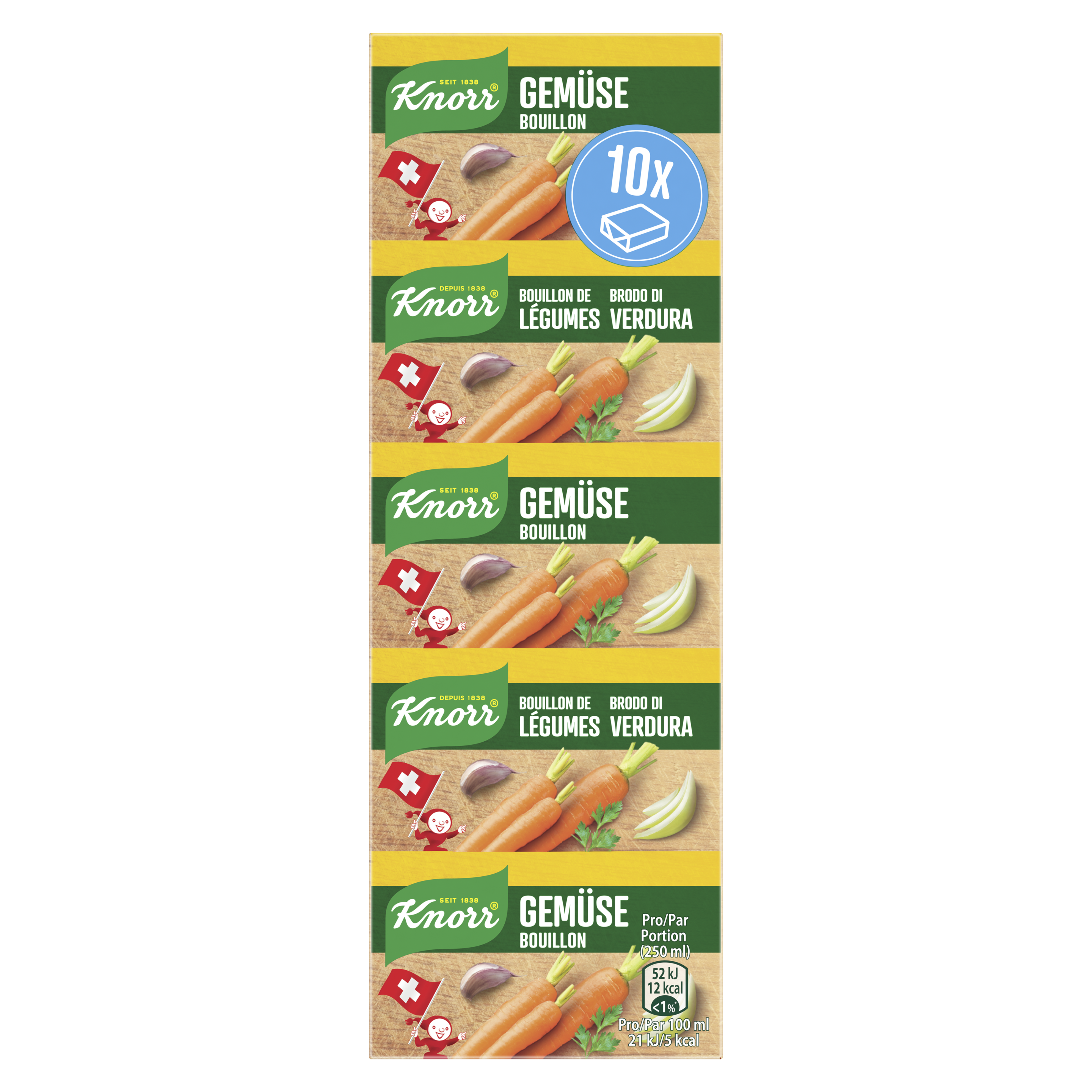 KNORR Gemüse Bouillon Stange 10 Würfel 6.5 l