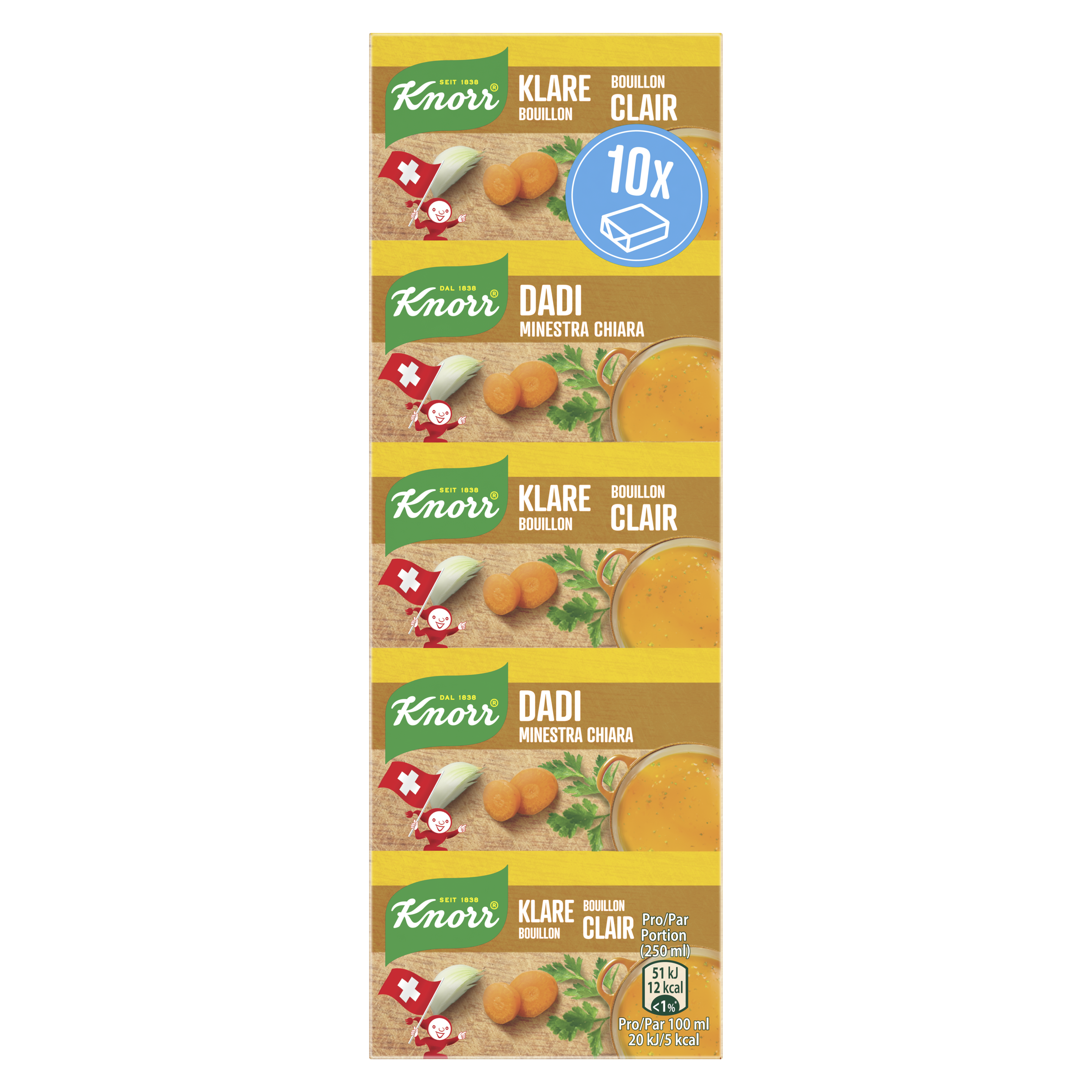KNORR Dadi Minestra chiara Stange 10 Würfel 6.5 l packshot