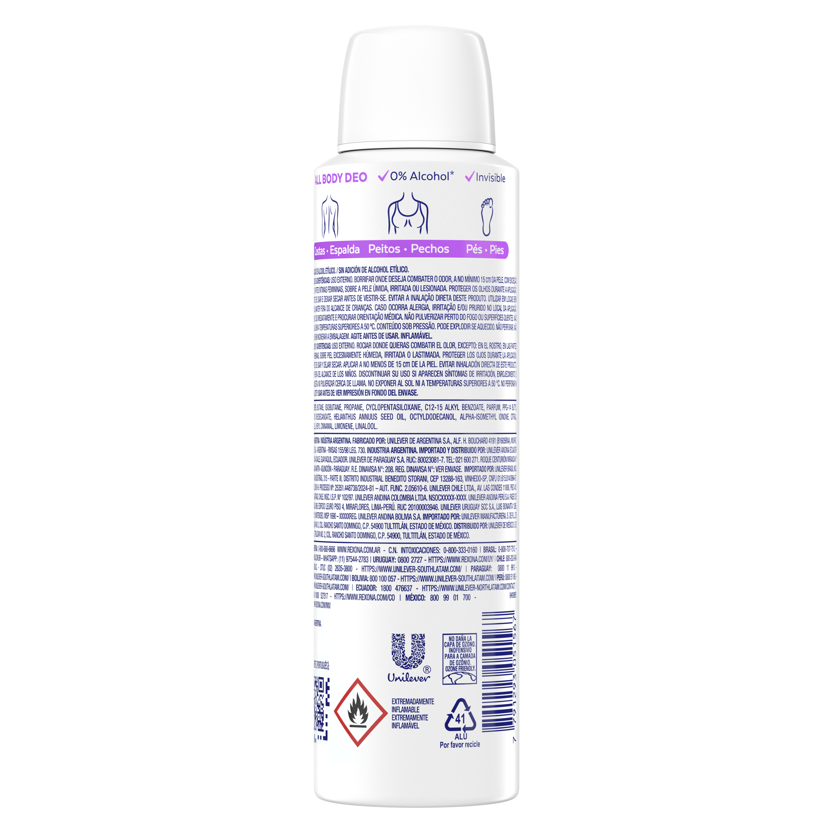 Desodorante Corporal Aerosol Feminino Rexona All Body Deo Spring Glow 150ml