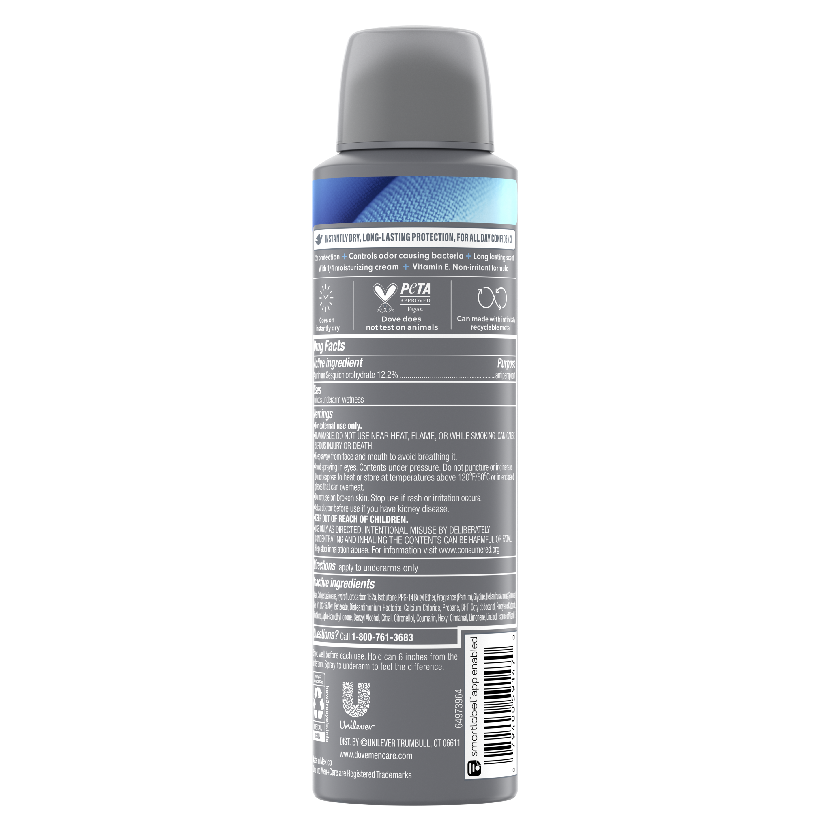 Men+Care Stain Defense Clean Dry Spray Antiperspirant Deodorant