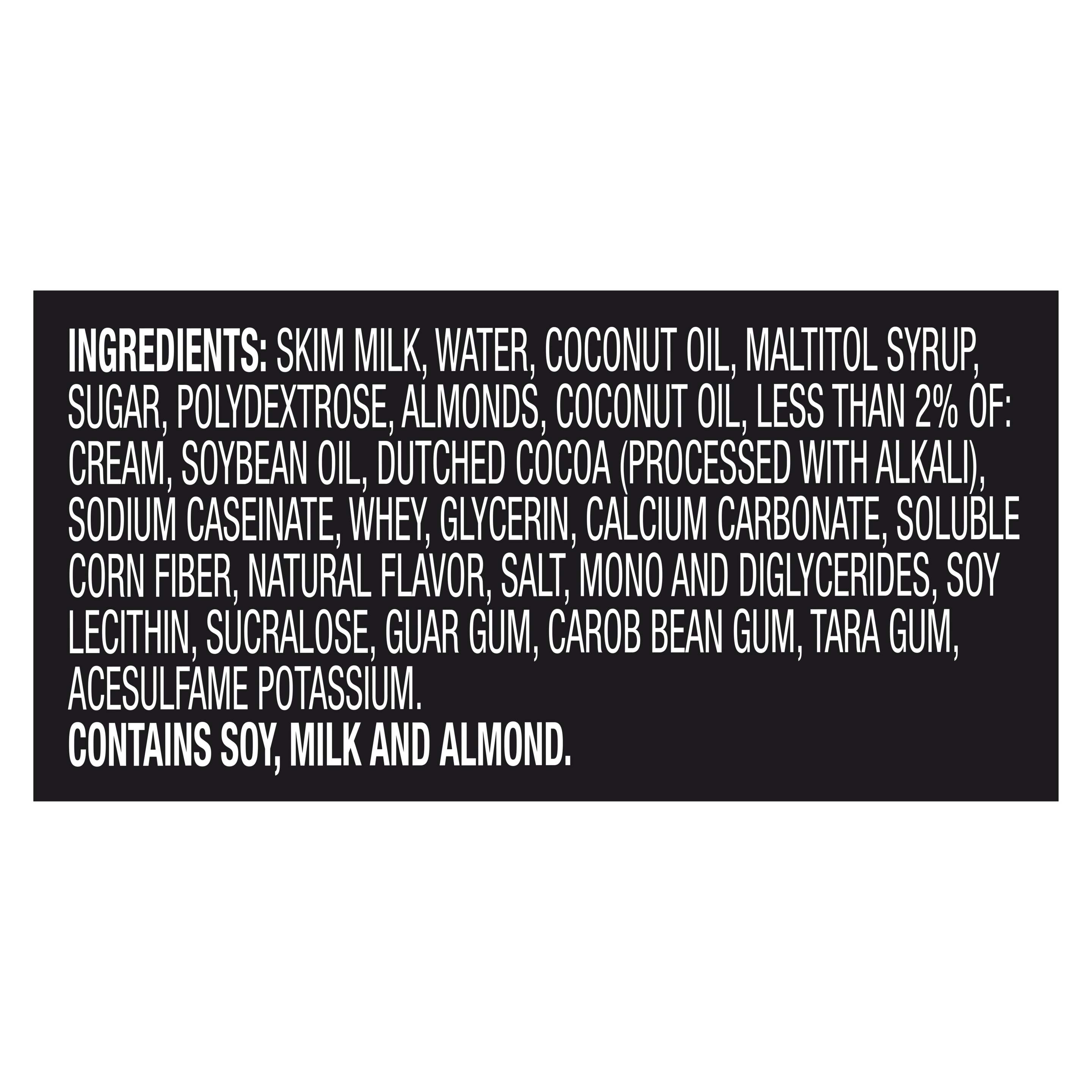 A 6 pack carton of Breyers® CarbSmart™ Almond Bar Nutritional Panel