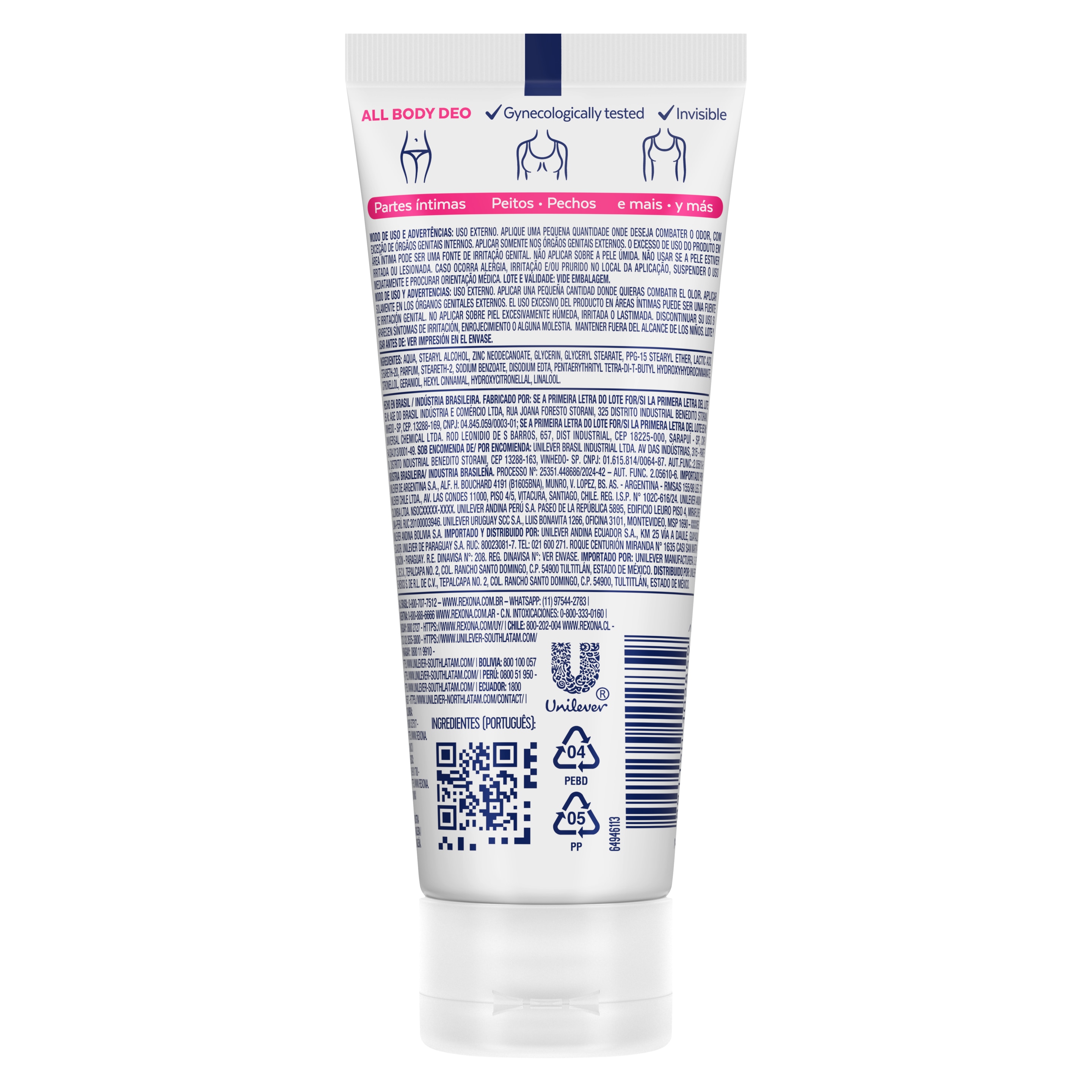 Desodorante Corporal Creme Feminino Rexona All Body Deo Wild Rose 75g