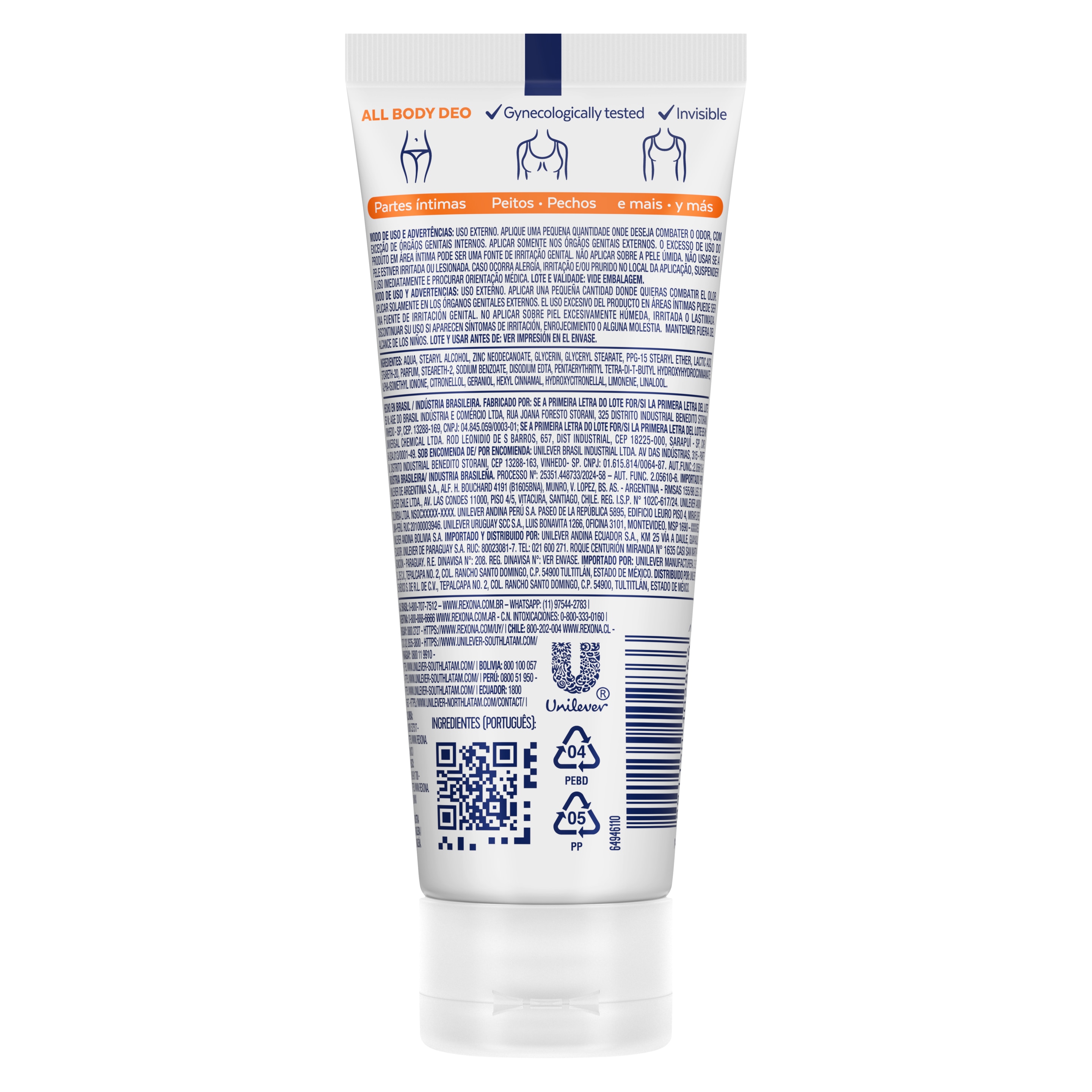 Desodorante Corporal Creme Feminino Rexona All Body Deo Fresh Citrus 75g