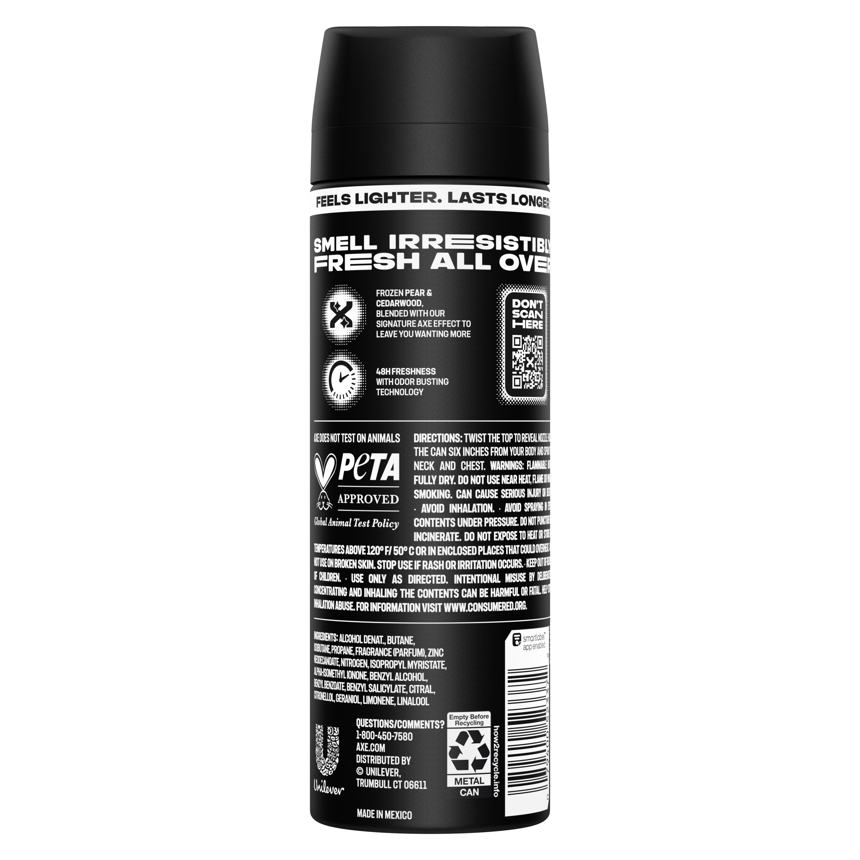 Black XL Deodorant Body Spray