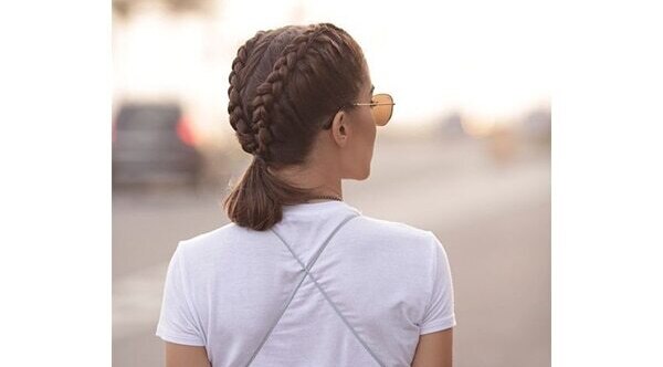 Double Dutch braid ponytail