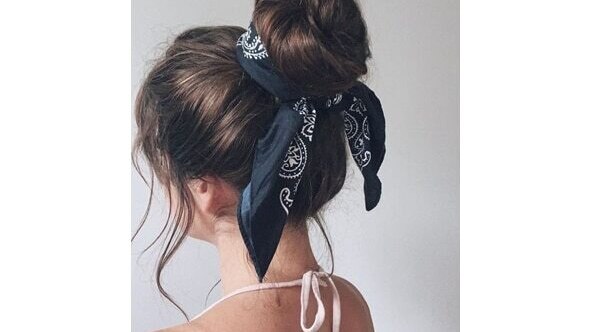 Low bun with a headband