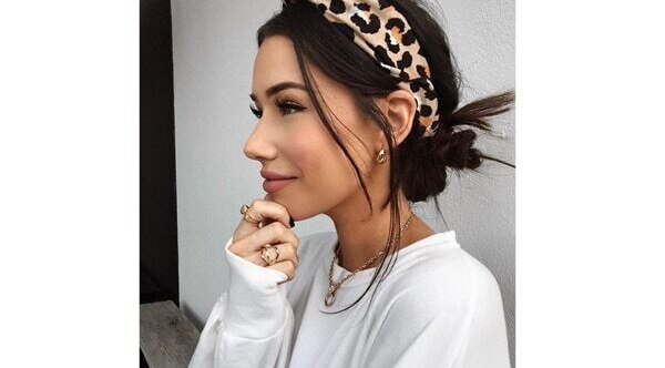 Low bun with a headband