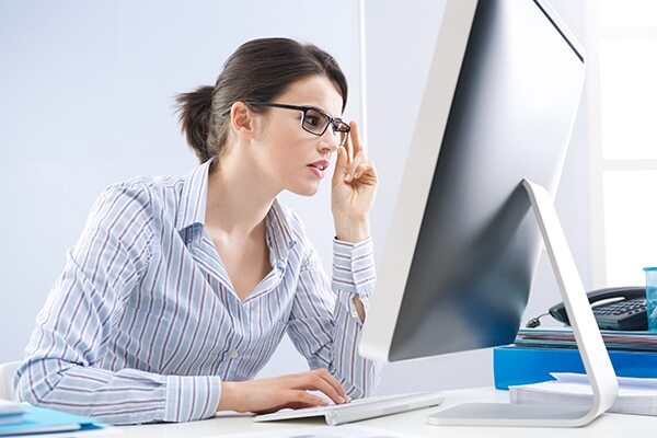 Sitting too close to the computer screen