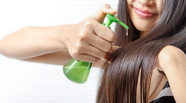 Tying wet hair