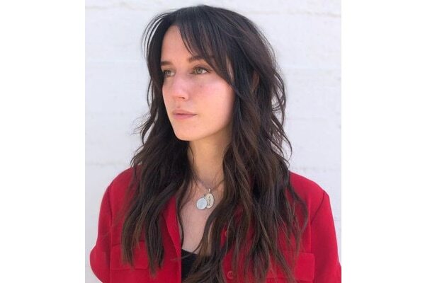14. Straight layered bob with side bangs