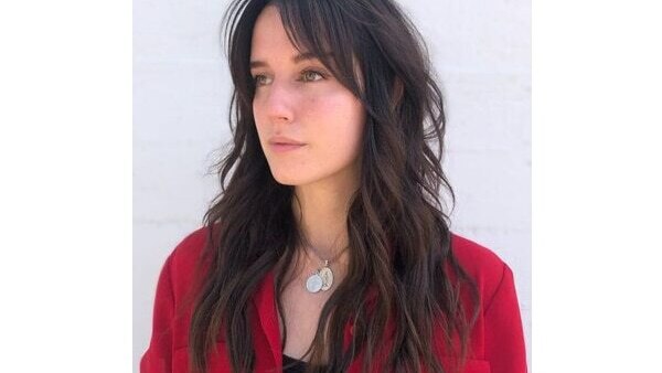 14. Straight layered bob with side bangs