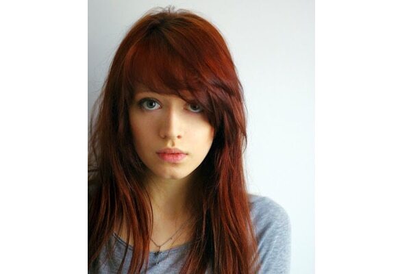 14. Straight layered bob with side bangs