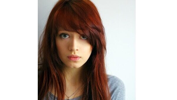 14. Straight layered bob with side bangs
