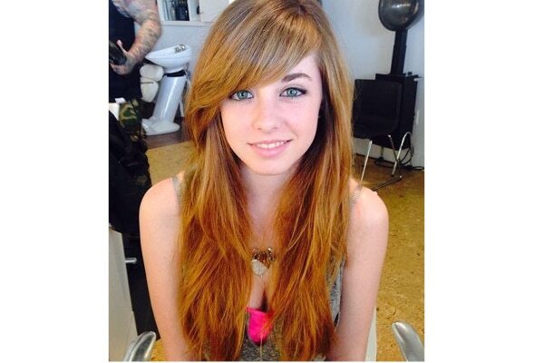 14. Straight layered bob with side bangs