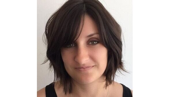 14. Straight layered bob with side bangs