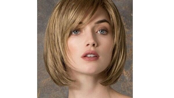 14. Straight layered bob with side bangs