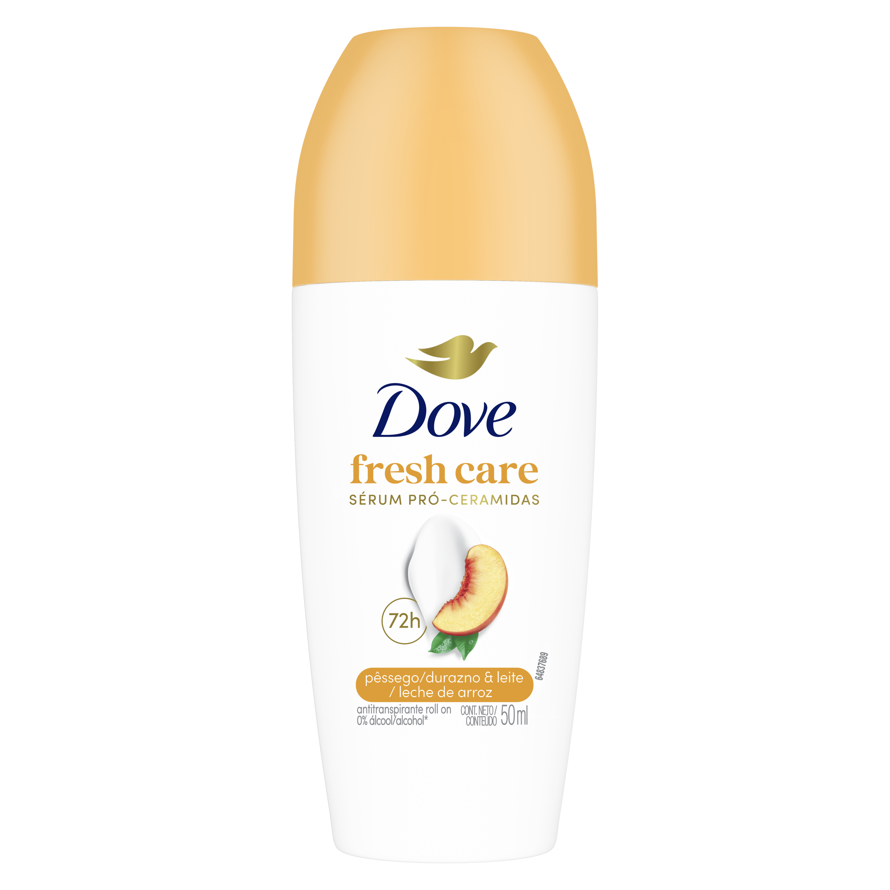 Desodorante Antitranspirante Roll On Dove Fresh Care Pêssego e Leite 50 ml
