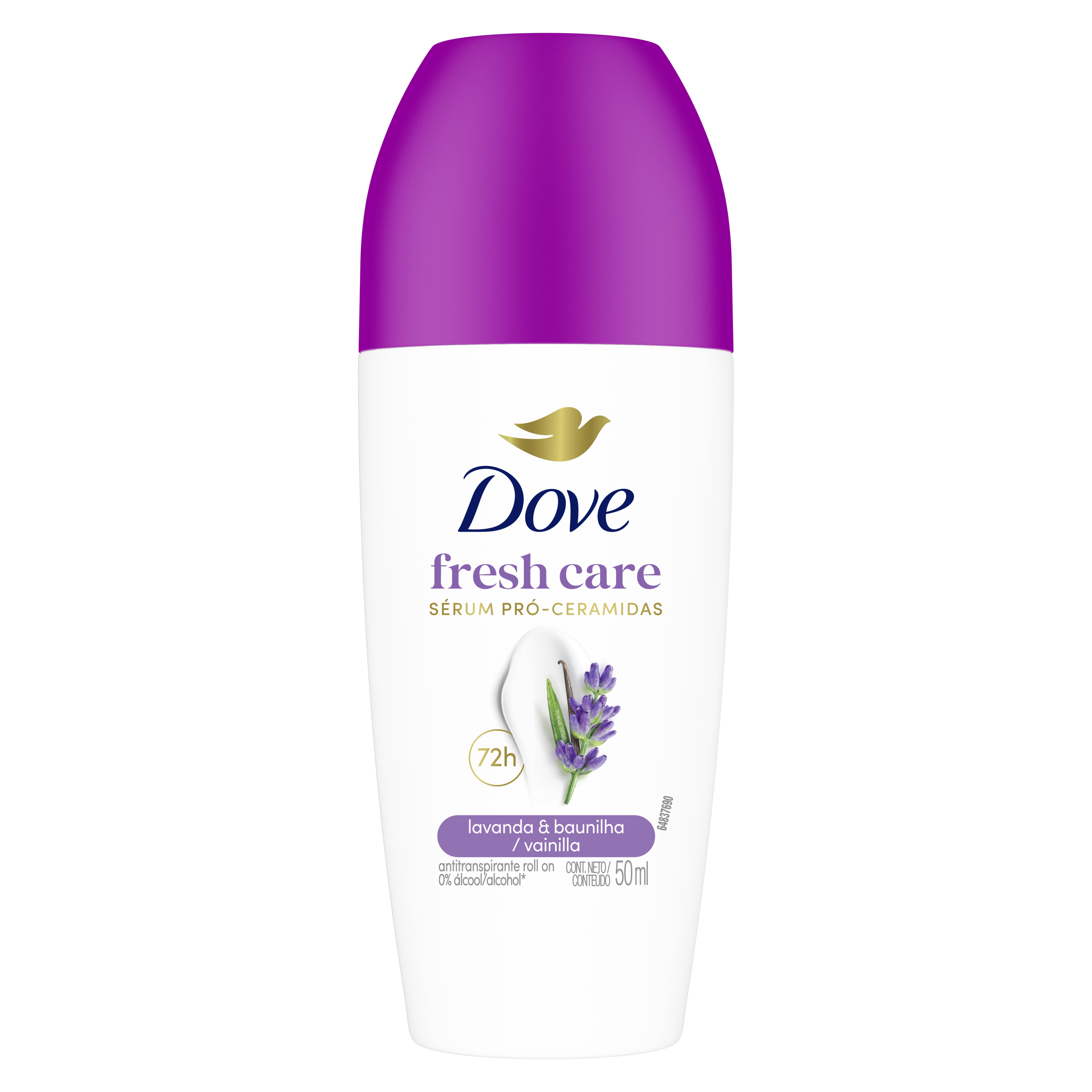 Desodorante Antitranspirante Roll-On Dove Fresh Care Lavanda e Baunilha 50 ml