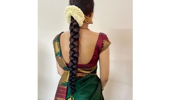 11. Floral bubble braid