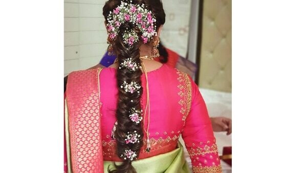 11. Floral bubble braid
