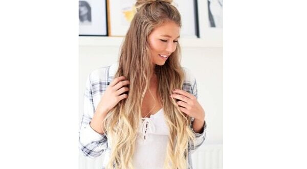 Half bun hairstyle hack: How to cover the bare spots?