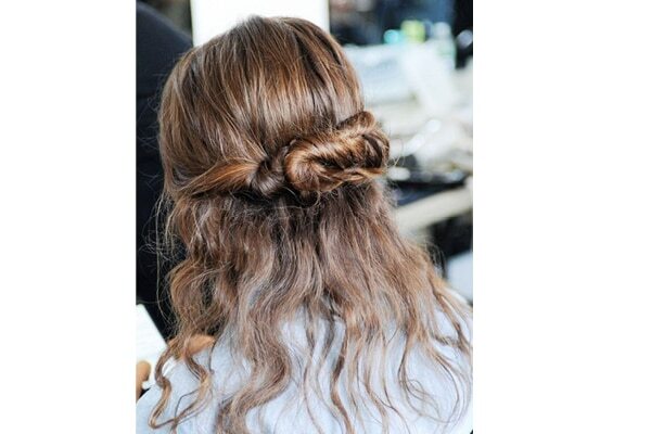 Half bun hairstyle hack: How to cover the bare spots?
